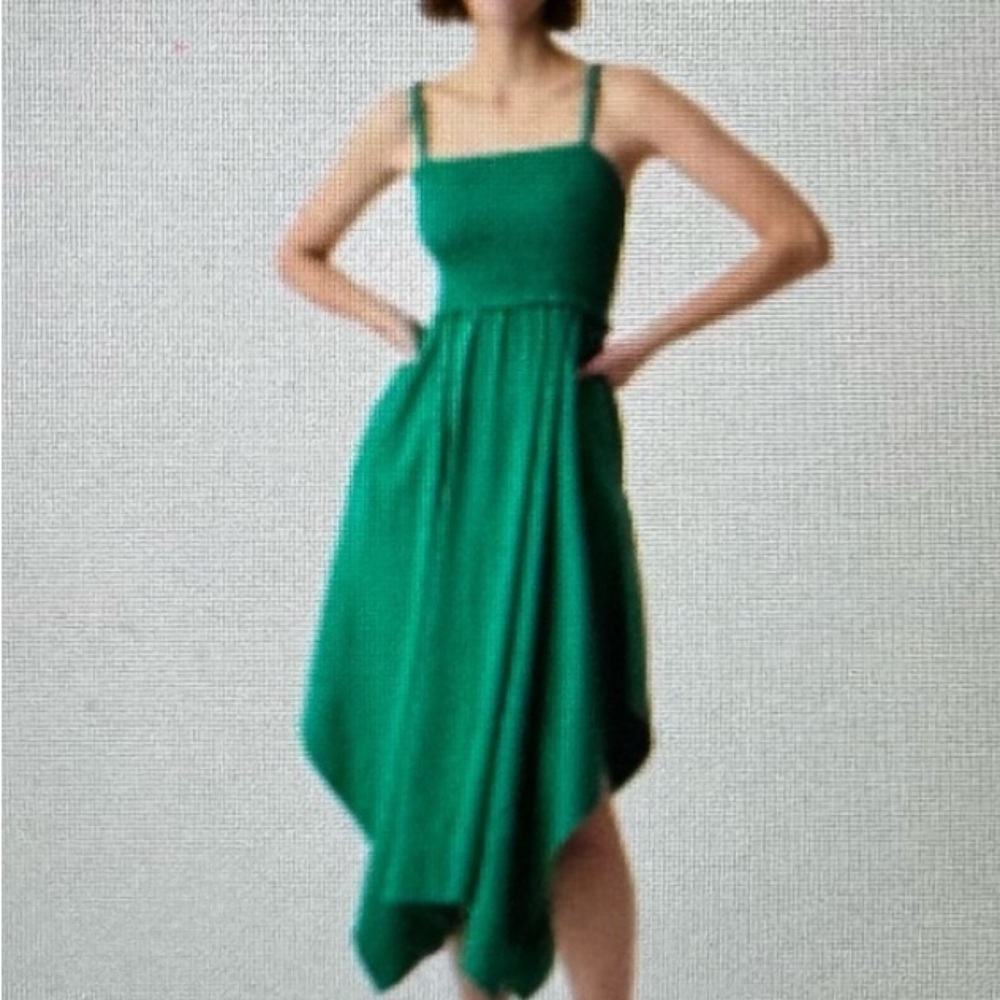 GAP Green Asymmetrical Sundress for Wedding Guest